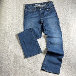 Eddie Bauer Women's Sz6 Curvy Bootcut Jeans in Med-to-Dark Wash Mid-Rise Comfort